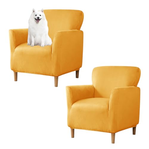 OwkHome Sesselbezüge Aus Samt, 2er-Set, Waschbare Akzentbezüge for Die Dekoration Von Wohnzimmer Und Schlafzimmer(Gold) von OwkHome