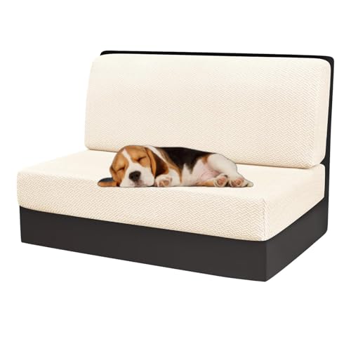 OwkHome Sitzbezüge-Set for Wohnmobil-Dinette-Bank Mit Rückenlehne, Stretch-Schonbezug for Schutz Der Möbel(Beige) von OwkHome