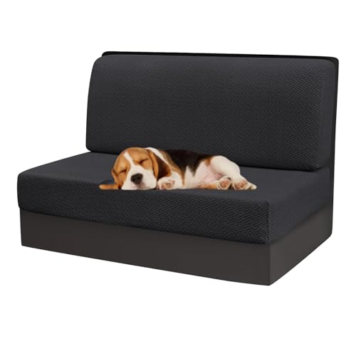 OwkHome Sitzbezüge-Set for Wohnmobil-Dinette-Bank Mit Rückenlehne, Stretch-Schonbezug for Schutz Der Möbel(Black) von OwkHome