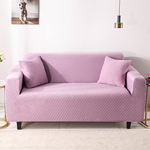 OwkHome Sofabezug Aus Jacquard-Stoff, Universeller Stretch-Sofabezug Mit Elastischer Unterseite, Rutschfester Möbelschutz(Purple,3 Seater(185-230cm)) von OwkHome