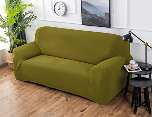 OwkHome Sofabezug Aus Stretch-Jacquard-Stoff Mit Spandex-Mischung, Dicker, Langlebiger Möbelschutz for Sofas(Green-2,3 Seater(190-230cm)) von OwkHome