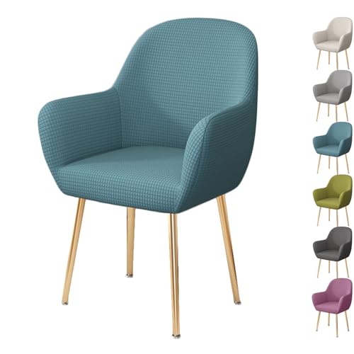 OwkHome Stretch-Armlehnenbezug-Set for Esszimmerstühle, Moderner Schonbezug Mit Gebogener Rückenlehne for Lounge- Und Küchenstühle(Blue 1pcs) von OwkHome
