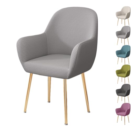 OwkHome Stretch-Armlehnenbezug-Set for Esszimmerstühle, Moderner Schonbezug Mit Gebogener Rückenlehne for Lounge- Und Küchenstühle(Lgray 1pcs) von OwkHome