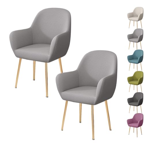 OwkHome Stretch-Armlehnenbezug-Set for Esszimmerstühle, Moderner Schonbezug Mit Gebogener Rückenlehne for Lounge- Und Küchenstühle(Lgray 2pcs) von OwkHome
