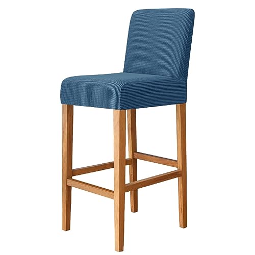 OwkHome Stretch-Barhocker-Bezüge, rutschfest, Elastischer Sitzschutz for Kneipenstühle – 2er-Set, Küchen- Und Esszimmer-Essentials(Navy,Set of 6) von OwkHome