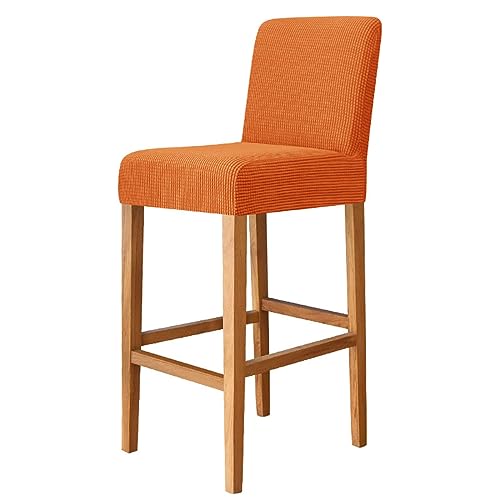 OwkHome Stretch-Barhocker-Bezüge, rutschfest, Elastischer Sitzschutz for Kneipenstühle – 2er-Set, Küchen- Und Esszimmer-Essentials(Orange,Set of 4) von OwkHome