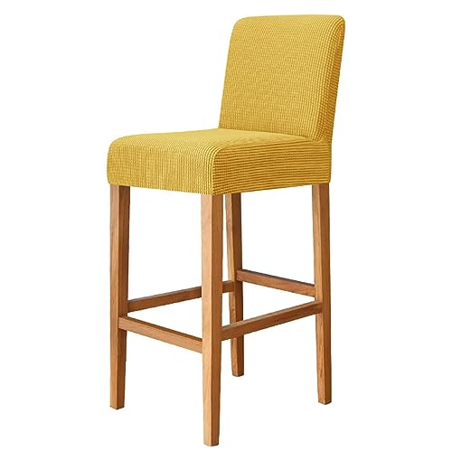 OwkHome Stretch-Barhocker-Bezüge, rutschfest, Elastischer Sitzschutz for Kneipenstühle – 2er-Set, Küchen- Und Esszimmer-Essentials(Yellow,Set of 2) von OwkHome