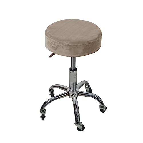 OwkHome Stretch-Barhocker-Bezüge Aus Samt, 2er-Set, Runde Schonbezüge for Thekenhocker, Elastischer Stoff, Universelle Passform(Light Coffee) von OwkHome
