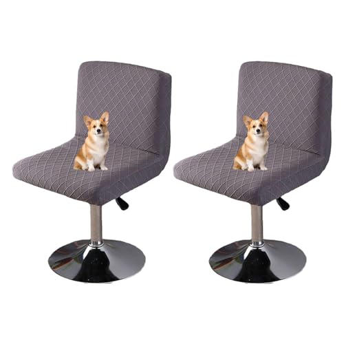OwkHome Stretch-Barhocker-Sitzbezüge Mit Rückenlehne, Elastische Schonbezüge for Pub-Thekenhocker(Dark Gray,2 Pieces) von OwkHome