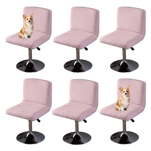 OwkHome Stretch-Barhocker-Sitzbezüge Mit Rückenlehne, Elastische Schonbezüge for Pub-Thekenhocker(Pink,6 Pieces) von OwkHome