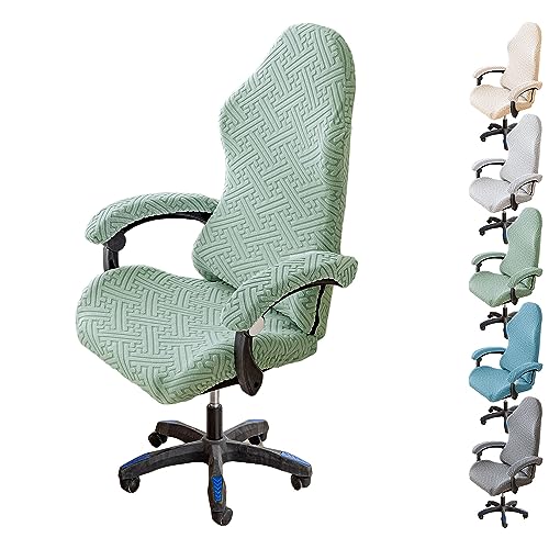 OwkHome Stretch-Bürostuhlbezug, 4er-Set, Verdickter Schonbezug for Computer-Schreibtischstühle Mit Hoher Rückenlehne Und Drehschutz(Green 1pcs) von OwkHome
