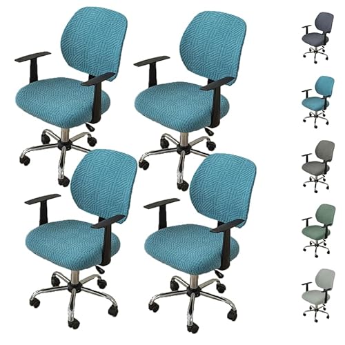 OwkHome Stretch-Bürostuhlbezug-Set – Abnehmbarer Schonbezug for Computer- & Drehstühle Mit Rückenlehne(B 4pcs) von OwkHome