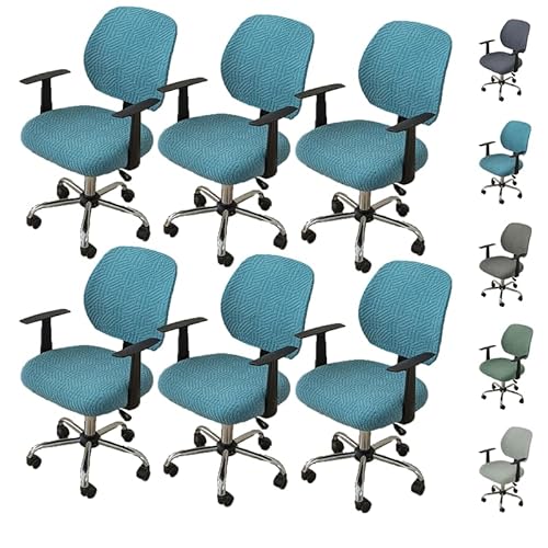 OwkHome Stretch-Bürostuhlbezug-Set – Abnehmbarer Schonbezug for Computer- & Drehstühle Mit Rückenlehne(B 6pcs) von OwkHome
