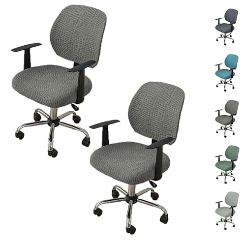 OwkHome Stretch-Bürostuhlbezug-Set – Abnehmbarer Schonbezug for Computer- & Drehstühle Mit Rückenlehne(C 2pcs) von OwkHome