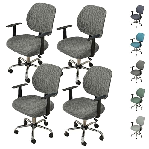 OwkHome Stretch-Bürostuhlbezug-Set – Abnehmbarer Schonbezug for Computer- & Drehstühle Mit Rückenlehne(C 4pcs) von OwkHome