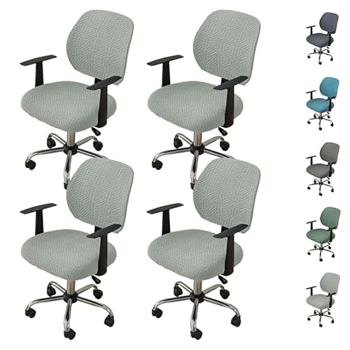 OwkHome Stretch-Bürostuhlbezug-Set – Abnehmbarer Schonbezug for Computer- & Drehstühle Mit Rückenlehne(E 4pcs) von OwkHome