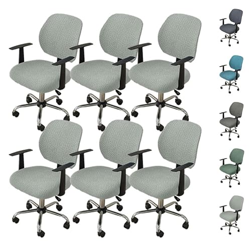 OwkHome Stretch-Bürostuhlbezug-Set – Abnehmbarer Schonbezug for Computer- & Drehstühle Mit Rückenlehne(E 6pcs) von OwkHome