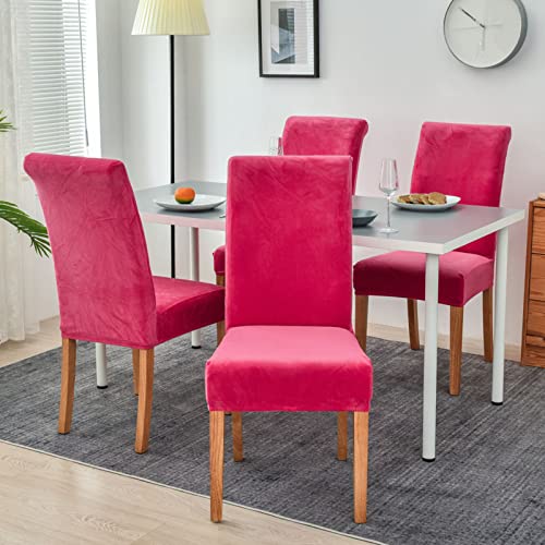 OwkHome Stretch-Esszimmerstuhl-Schonbezüge Aus Samt, 6er-Set, Waschbar Und Abnehmbar(O,2Pack) von OwkHome