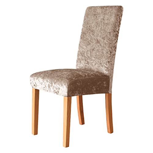 OwkHome Stretch-Esszimmerstuhl-Schonbezüge Aus Samt, 8er-Set, Elastischer Schoner(Khaki,4 Pieces) von OwkHome