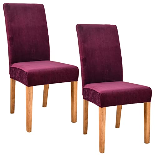 OwkHome Stretch-Esszimmerstuhl-Schonbezüge Aus Samt, Multipack, Elastische Schutzhüllen for Den Heim- Und Veranstaltungsgebrauch(Purple,6 Pieces) von OwkHome