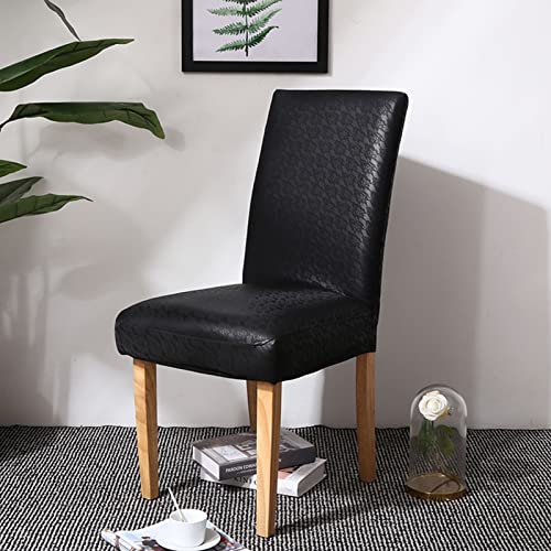 OwkHome Stretch-Esszimmerstuhl-Schonbezug Aus Wasserdichtem PU-Leder, Abnehmbarer Und Waschbarer Schutz for Das Hochzeitsbankett Im Home-Hotel, 2-teiliges Set(B,6PCS) von OwkHome