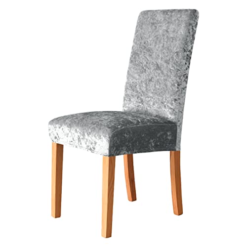 OwkHome Stretch-Esszimmerstuhlhussen Aus Samtplüsch, Elastische Hussen for Bankette Und Veranstaltungen(Grey,6 Pieces) von OwkHome