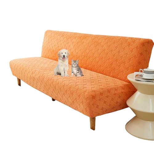 OwkHome Stretch-Futon-Schonbezug Mit Elastischem Design, Möbelschutzbezug for Haustiere(Orange,S) von OwkHome