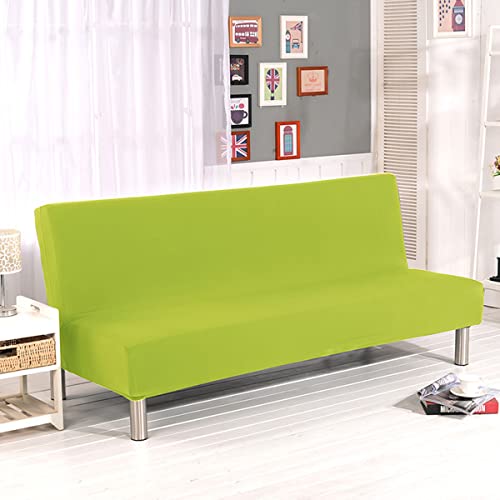 OwkHome Stretch-Futon-Schonbezug Mit Elastischer Unterseite, Waschbarer Bezug for Schlafsofa Ohne Armlehnen(Green,Large) von OwkHome
