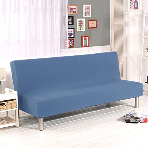 OwkHome Stretch-Futon-Schonbezug Mit Elastischer Unterseite, Waschbarer Bezug for Schlafsofa Ohne Armlehnen(Grey Blue,X-Large) von OwkHome