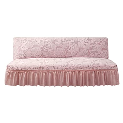 OwkHome Stretch-Futon-Schonbezug Mit Rock-Design, Elastischer Möbelschutzbezug(Pink,Large(190-210cm)) von OwkHome
