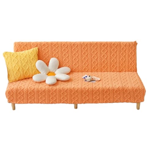 OwkHome Stretch-Futon-Schonbezug Ohne Armlehnen Mit Elastischer Einfassung for Schutz Der Möbel(Orange,Large) von OwkHome