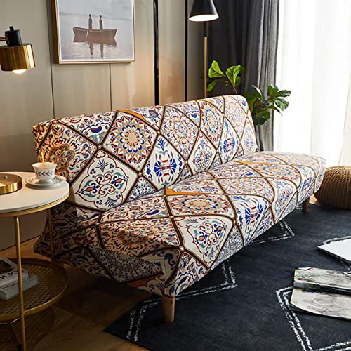 OwkHome Stretch-Futon-Schonbezug for Armlose Schlafsofas | Elastischer, Bedruckter Möbelschutz(7,160-180cm) von OwkHome