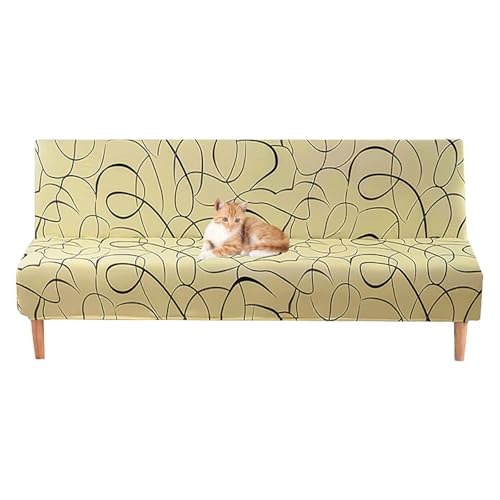 OwkHome Stretch-Futon-Schonbezug for Armloses Schlafsofa Mit Elastischer Unterseite, Faltbarer Couchbezug for Wohnzimmer Und Schlafzimmer(1,Large) von OwkHome