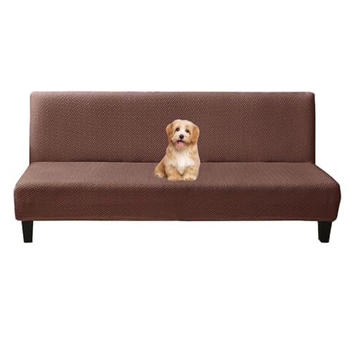 OwkHome Stretch-Futonbezug Mit Elastischer Unterseite, Universeller Schonbezug for Schlafsofa Und Klappcouch(Coffee,Large) von OwkHome