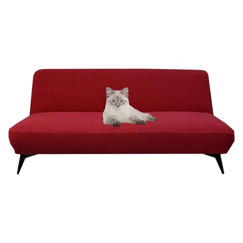 OwkHome Stretch-Futonbezug-Set Ohne Armlehnen – Wasserabweisender Schlafsofa-Schutz(Red,S) von OwkHome