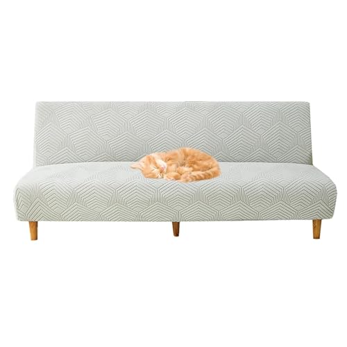 OwkHome Stretch-Futonbezug for Armloses Schlafsofa, Schonbezug for Klappcouch, Sofaschutz for Wohnzimmer Und Schlafzimmer(Light Gray,Large) von OwkHome