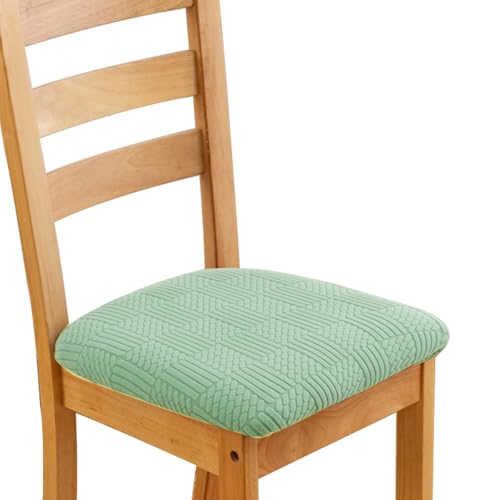 OwkHome Stretch Jacquard Esszimmerstuhl Hussen Waschbar Sitzschoner Abnehmbare Set(Green,2 Pack) von OwkHome