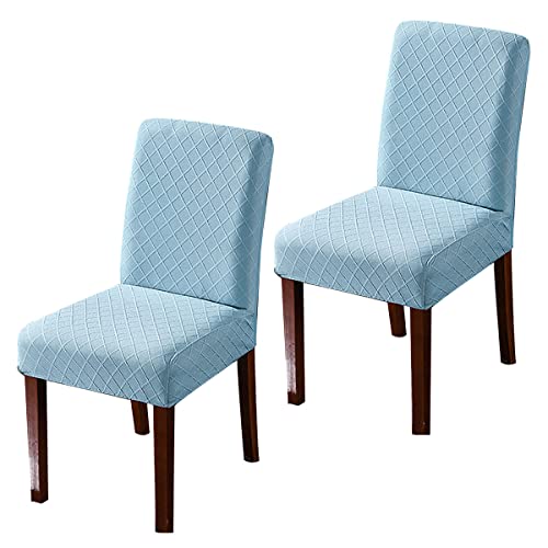 OwkHome Stretch-Jacquard-Esszimmerstuhl-Schonbezüge, 2er-Set, Abnehmbare Und Waschbare Parson-Stuhlbezüge for Die Heimdekoration Von Banketten(Blue,8 PCS) von OwkHome