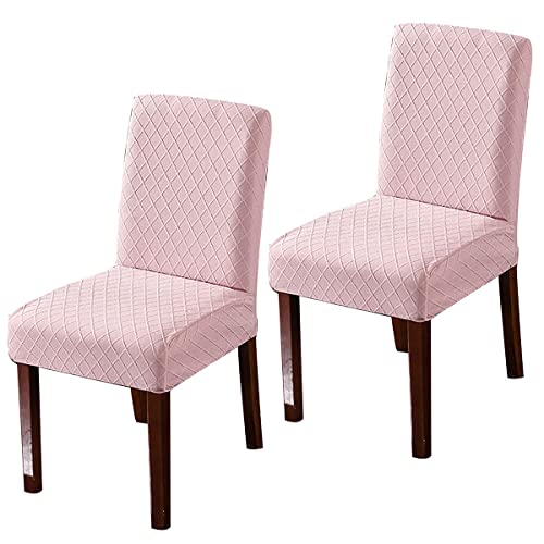 OwkHome Stretch-Jacquard-Esszimmerstuhl-Schonbezüge, 2er-Set, Abnehmbare Und Waschbare Parson-Stuhlbezüge for Die Heimdekoration Von Banketten(Pink,4 PCS) von OwkHome