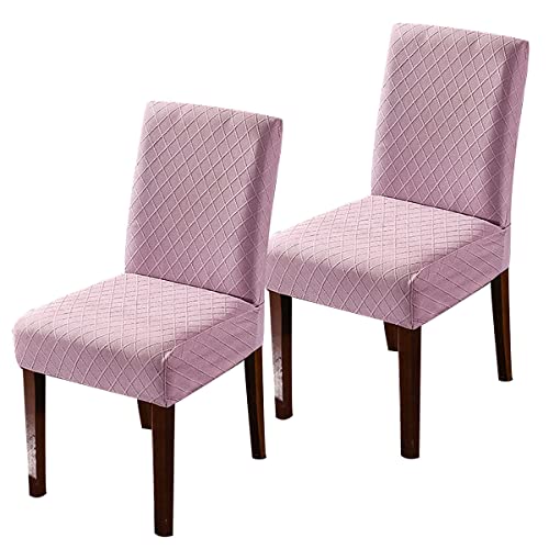 OwkHome Stretch-Jacquard-Esszimmerstuhl-Schonbezüge, 2er-Set, Abnehmbare Und Waschbare Parson-Stuhlbezüge for Die Heimdekoration Von Banketten(Purple,6 PCS) von OwkHome