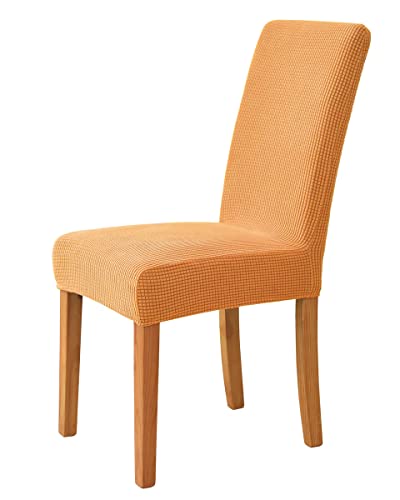 OwkHome Stretch-Jacquard-Esszimmerstuhlbezug, Waschbar, Abnehmbarer Schutz(Gold,4 Pieces) von OwkHome