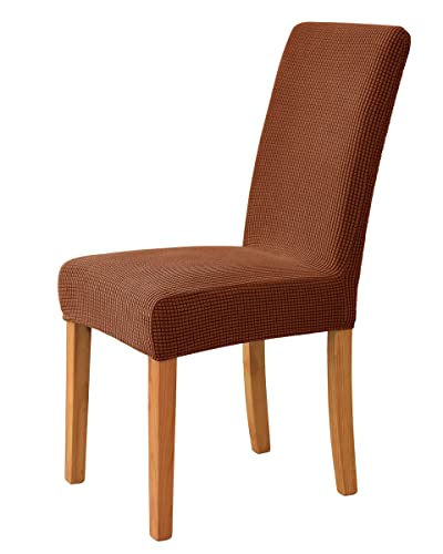 OwkHome Stretch-Jacquard-Esszimmerstuhlbezug, Waschbar, Abnehmbarer Schutz(Red Brown,2 Pieces) von OwkHome