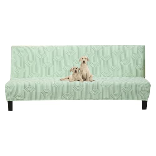 OwkHome Stretch-Jacquard-Futon-Schonbezug, Rutschfester Möbelschutz for Schlafsofas und Faltbare Couchen(Light Green,Large) von OwkHome