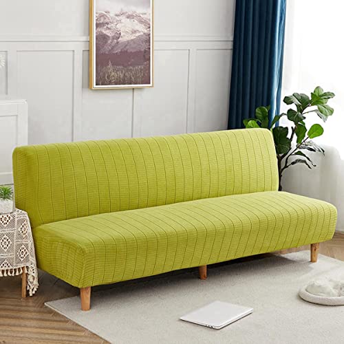 OwkHome Stretch-Jacquard-Futon-Schonbezug for Armlose Schlafsofas, Waschbarer Möbelschutz(Yellow,Small(120-160cm)) von OwkHome