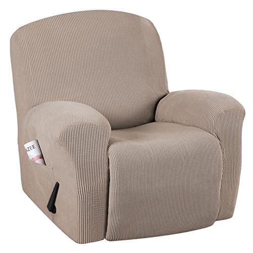 OwkHome Stretch-Jacquard-Liegestuhl-Schonbezug Mit Elastischer Einfassung, Möbelschutzbezug(Khaki) von OwkHome