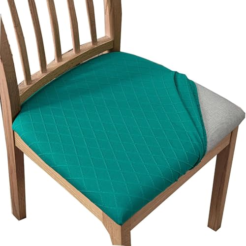 OwkHome Stretch-Jacquard-Sitzbezüge Mit Bindeverschluss, Waschbarer Schonbezug for Esszimmerstühle(Blue,6 Pieces) von OwkHome