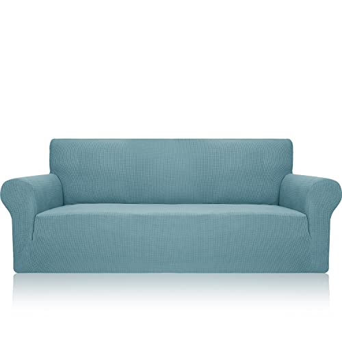 OwkHome Stretch-Jacquard-Sofabezug Mit Rutschfestem Design, Elastischer Möbelschutz(Light Blue,Chair (31-46 in)) von OwkHome