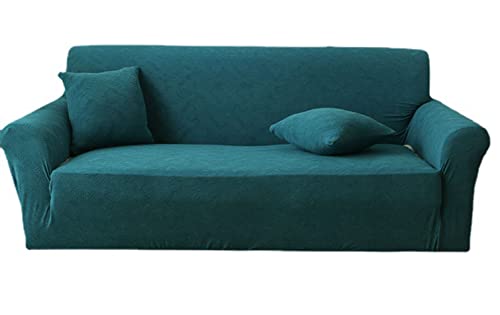 OwkHome Stretch-Jacquard-Sofabezug for 2-Sitzer-Sofas, Dicker, Rutschfester Sofabezug, Moderner Wohnzimmerschutz(Blue,2 Seater(145-185cm)) von OwkHome