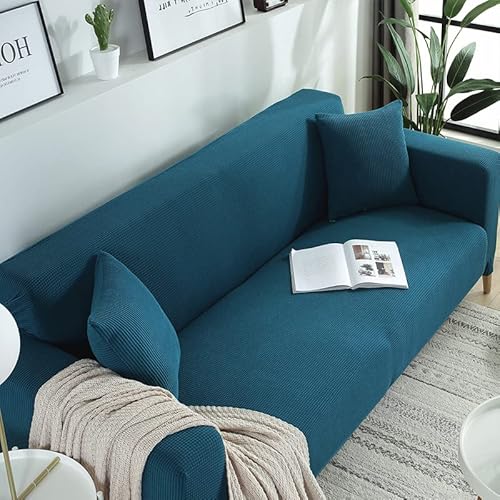 OwkHome Stretch-Jacquard-Sofabezug for Zweisitzer, Dicker Möbelschutz Mit Elastischem Design(Blue,2 Seater (145-185cm)) von OwkHome
