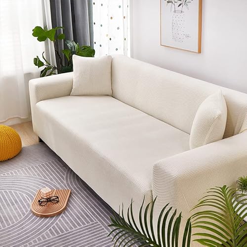 OwkHome Stretch-Möbelschutz, Elastischer Sofabezug, Schonbezug for Wohnzimmercouch(Yellow,3 Seater(190-230cm)) von OwkHome